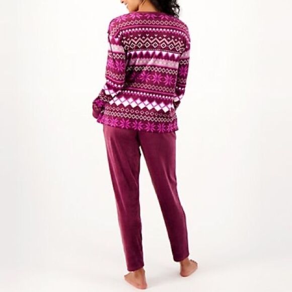 Cuddl Duds Double Plush Velour Petite Lounge Set - Picture 2 of 9